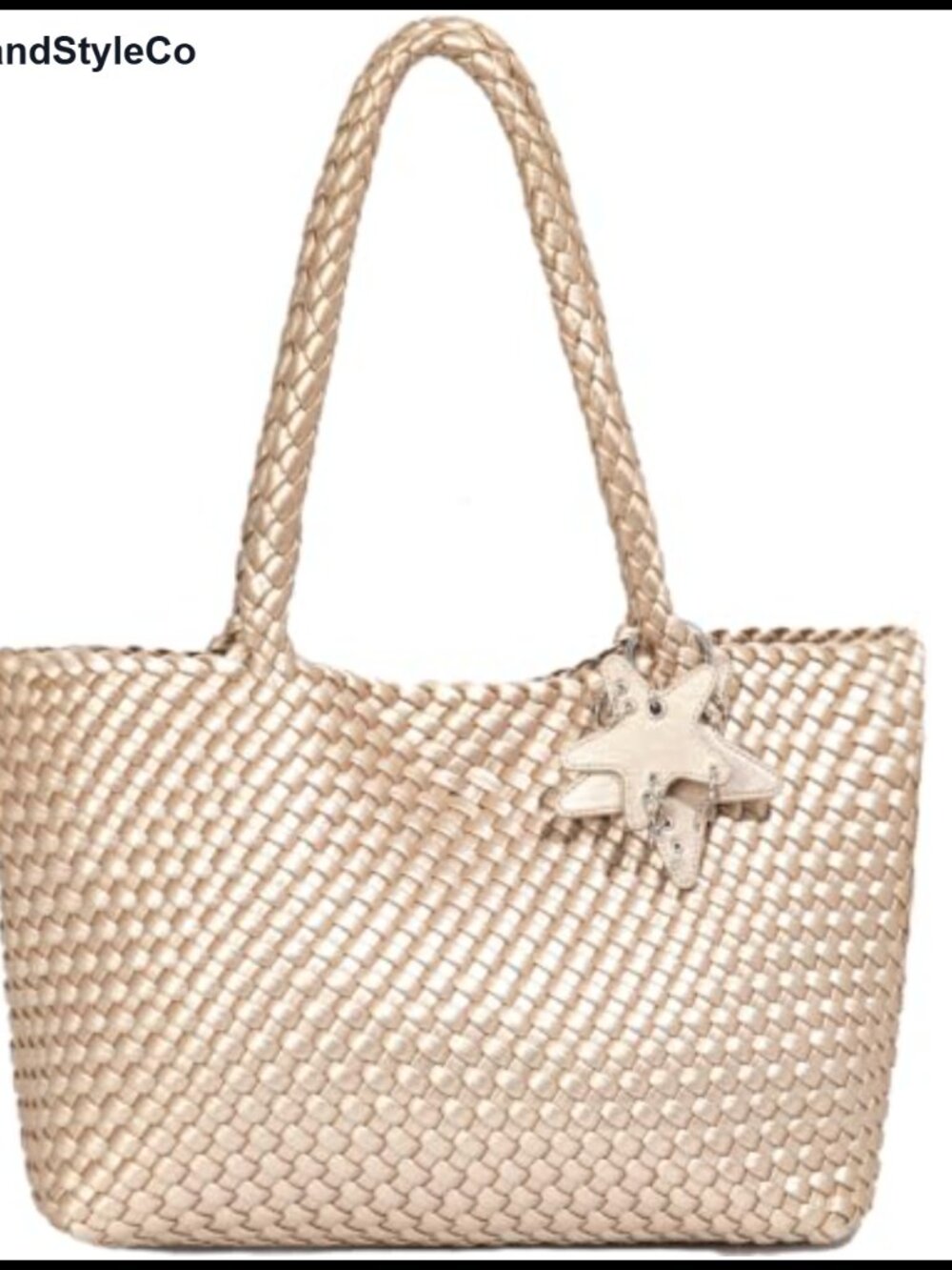 Handwoven Vegan Leather Hobo Shoulder Bag Woven Tote Travel Purse